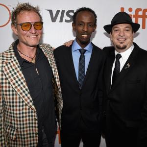 Paul Hepker, Mark Kilian and Barkhad Abdi at event of Eye in the Sky (2015)