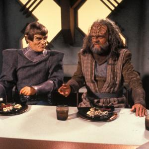Still of Richard Herd and Alan Scarfe in Star Trek The Next Generation 1987