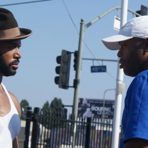 Glenn Herman with director Jabril Ty Murphy on the set of feature film LINEAGE 