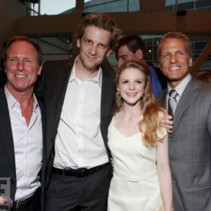 Louis Herthum, Daniel Stamm, Ashley Bell and Patrick Fabien at the red carpet reception for The Last Exorcism.