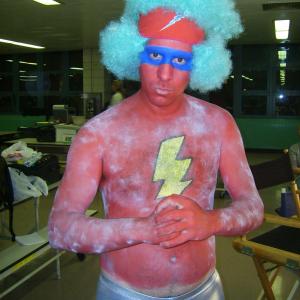 This is me as the Basketball Mascot just after makeup was done in The Winning Season