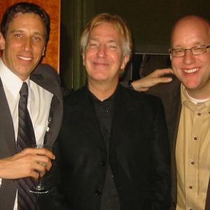 Doug Olear Alan Rickman and Executive producer Eric Hetzel at the HBO premiere of the Emmy nominated Something The Lord Made