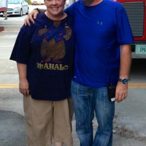 Location Manager Mike Hewett, and Melissa McCarthy, on location in Wlmington, N.C. for the upcoming feature film 