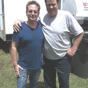 Location Manager Mike Hewett and Dan Aykroyd on location in Wilmington, N.C. for the upcoming feature film 