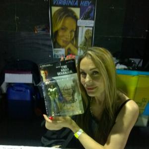 Holding my Warrior Woman figurine April 2015 at a Comiccon