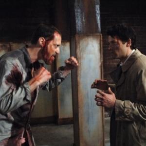 Still of Misha Collins and Christopher Heyerdahl in Supernatural (2005)