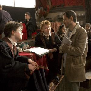 Still of Rupert Grint David Heyman and Daniel Radcliffe in Haris Poteris ir Azkabano kalinys 2004