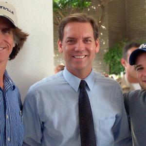 Jay Roach, Tom Hillmann, Danny Strong on the set of HBO's 