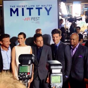 Terence Bernie Hines with Sean Penn Kristen Wiig Ben Stiller and Adam Scott at The Secret Life of Walter Mitty premier