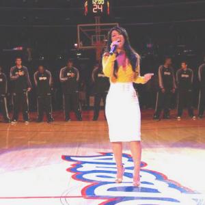 National Anthem at Staples Center for NBA game LA Clippers vs Sacramento Kings March 2008