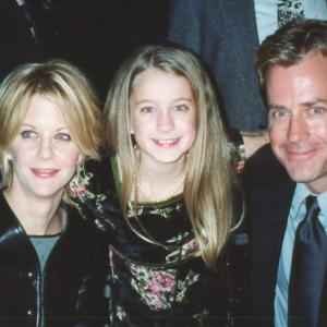 Hallee Hirsh with Meg Ryan and Greg Kinnear at Youve Got Mail premiere in 1998