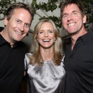Michael Hitchcock, Courtney Thorne Smith, and Tim Bagley at Vanity Fair's launch party for 
