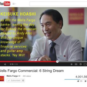 Over 4 million views on YouTube on Keisuke Hoashis commercial for Wells Fargo with singer Andy Allo