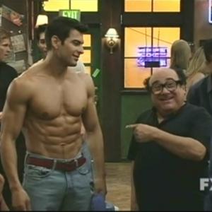 TJ Hoban w/ Danny Devito playing recurring character Rex on It's Always Sunny in Philadelphia.