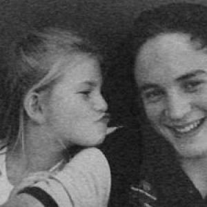 Caroline Reitman with Charlie Hofheimer during the filming of Fathers Day 1997