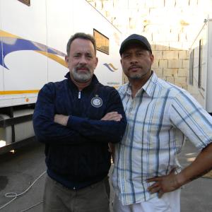 Tom Hanks & Mark Holden on the set of Captain Phillips.
