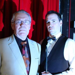 Bernard Holley as Charlie Boyd with Ben Peyton as Marcus Lamb in snooker drama Extended Rest