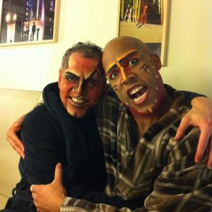 Mufasa and Scar greets before curtain goes up!