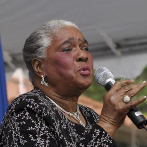Linda Hopkins at the First Day Ceremony for the USPS's Hattie McDaniel stamp in Beverly Hills