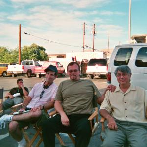 Director Charles Matthau left actor Anthony Hornus center and producer Michael Meltzer on the Las Vegas set of Mikey and Delores
