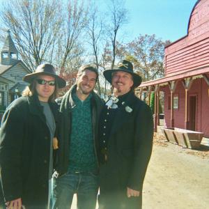 From left, actors DJ Perry (An Ordinary Killer, The 8th Plague, Miracle at Sage Creek), Jordan Engle (Zoey 101, Spring Break-Up) and Anthony Hornus (An Ordinary Killer, Miracle at Sage Creek, Heaven's Neighbors) on location in Maggie Valley, North Carolin