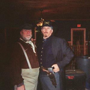 David Papenfuss left and Anthony Hornus as Captain Ketner on the set of Ghost Town in Maggie Valley North Carolina