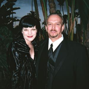 Lovely Pauley Perrette NCIS shares a moment with actordirector Anthony Hornus Ghost Town An Ordinary Killer outside the Beverly Hills Hotel during the Night of 100 Stars Oscar event