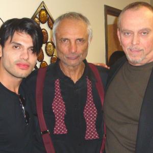Actors, from left, Carlucci Weyant (Karma, A State of Hate), Robert Miano (Donnie Brasco, Meet the Fockers)and Anthony Hornus (Dean Teaster's Ghost Town, A State of Hate) on the Detroit set of Locked In a Room.