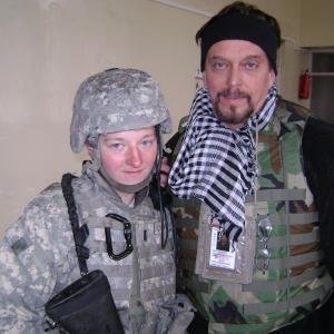 ActorFilmmaker Anthony Hornus in Afghanistan with 1st Lieutenant Kelly Coughenour of Akron Ohio a member of the 838th Military Police based in Youngstown Ohio during the filming of Outside the Wire The Forgotten Children of Afghanistan