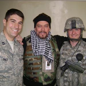 Anthony Hornus, center (An Ordinary Killer, Baby-O and Miracle at Sage Creek)in Charikar, Afghanistan, with Captain Erick Saks, left and Sergeant James Fleming during filming of Outside the Wire: The Forgotten Children of Afghanistan.