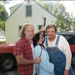 David Fine left Pursuit of Happyness and Rent and Anthony Hornus Miracle at Sage Creek Ghost Town and An Ordinary Killer with Debbie Rachon Fangoria on the set of Dog
