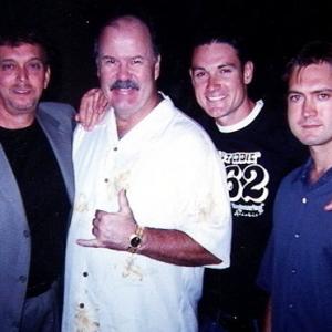 From left actors Anthony Hornus Miracle at Sage Creek An Ordinary Killer Ghost Town Dennis Haskins Saved by the Bell An Ordinary Killer Nathan Blackburn Real World Road Rules Challenge and DJ Perry An Ordinary Killer Judges The 8th Plague