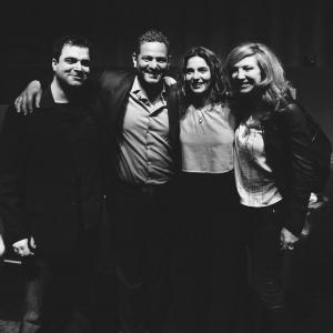 (L-R) Gregory Horoupian, Alexander Dinelaris, Claudine Eriksson, and Cilda Shaur at a private screening of ENIGMA.