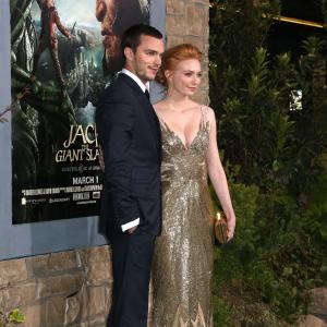 Nicholas Hoult (L) and actress Eleanor Tomlinson attend the Premiere Of New Line Cinema's 