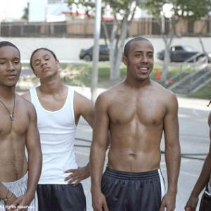 Still of Marques Houston, Lil' Fizz, J-Boog and Omarion Grandberry in You Got Served (2004)