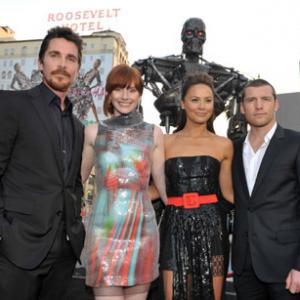 Christian Bale, Bryce Dallas Howard, Sam Worthington and Moon Bloodgood at event of Terminator Salvation (2009)