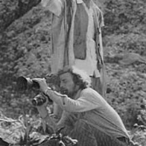 Anthony Howarth and the Bakhtiari Kalantar of the Babadi on location in the Zagros Mountains Iran for feature film People of the Wind 1972