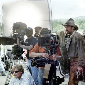 Norman Howell on the set of Open Range with Kevin Costner