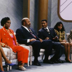 Still of Will Smith Tatyana Ali Alfonso Ribeiro James Avery Janet Hubert and Karyn Parsons in The Fresh Prince of BelAir 1990