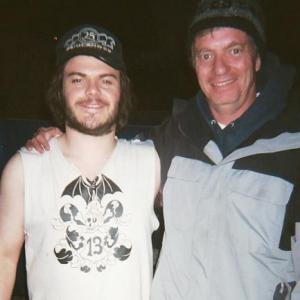 Stephen R Hudis with Jack Black on the set of Foo Fighters Video LOW