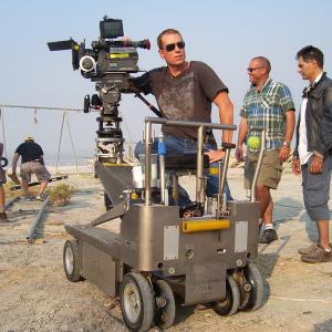 On location directing Cat City at the Salton Sea