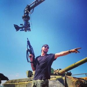 Patrick Hughes on set of The Expendables 3