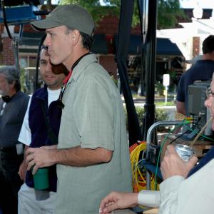 Lead actor Ron Palillo and director Chris Hummel on location of The Guardians (2010).