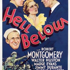 Jimmy Durante Madge Evans Walter Huston and Robert Montgomery in Hell Below 1933