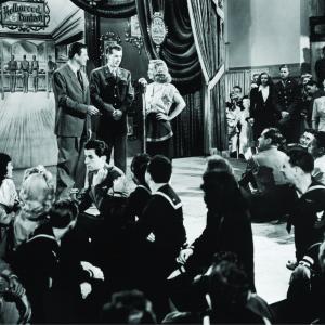 Still of Bette Davis Jack Carson and Robert Hutton in Hollywood Canteen 1944