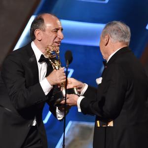 Mel Brooks and Armando Iannucci at event of The 67th Primetime Emmy Awards 2015