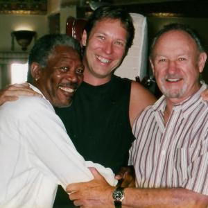 Morgan Freeman, Peter Iliff, Gene Hackman in rehearsal for Under Suspicion in '00