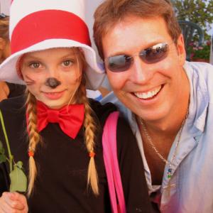 Peter and his daughter Bella at her performance in The Cat in The Hat