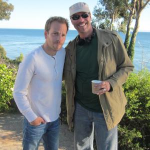 Peter Iliff with Stephen Dorff on the set of 