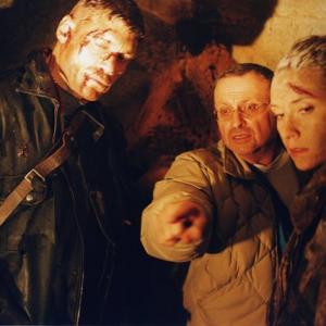 Stanley Isaacs (center), directs Steven Bauer and Hayley DuMond in 